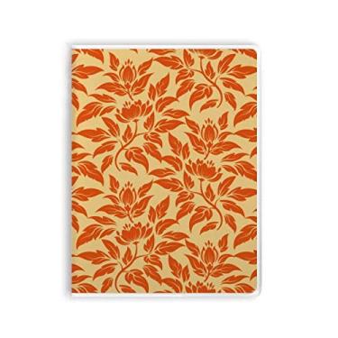 Imagem de Caderno floral clássico decorativo laranja dourado capa de goma Diário capa macia
