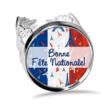 Imagem de DIYthinker Celebração Anel de noivado com estampa da Torre Eiffel França ajustável Amor Casamento
