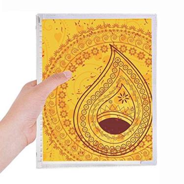 Imagem de Caderno de arte colorido amarelo em tecido de impressão repetição de folhas soltas diário recarregável artigos de papelaria