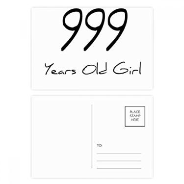 Imagem de 999 years old Girl Age Conjunto de cartões postais de aniversário para enviar cartões de agradecimento
