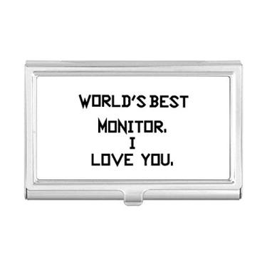 Imagem de World Best Monitor I Love You Porta-cartões de visita Carteira de bolso