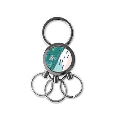 Imagem de DIYthinker Rivers Abstract Plants Art Pattern Aço Inoxidável Chaveiro Chaveiro Carro Chaveiro Presente