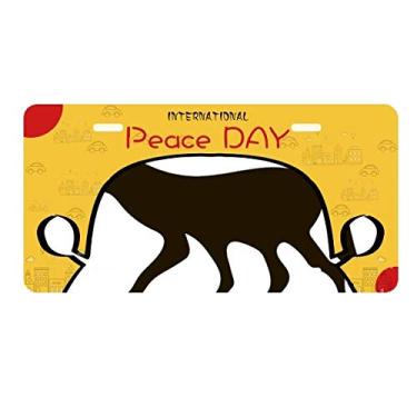 Imagem de DIYthinker Black Wolf Animal Portrayal Placa de carro Decoração Dia da Paz