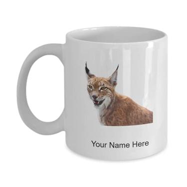 Imagem de Caneca de gato lynx personalizada Caneca de café para Lynx Idea crianças meninos meninas Amor - Caneca de café de 325 ml