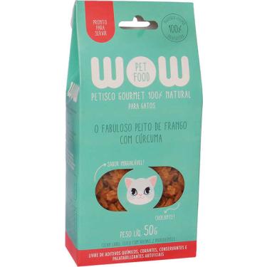 Imagem de Petisco WOW Pet Food Super Premium para Gatos Sabor Cúrcuma e Frango - 50g