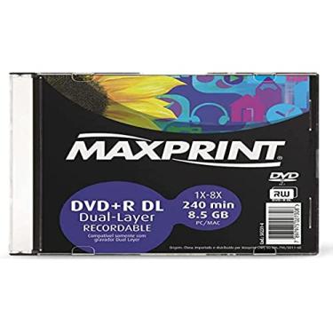 Imagem de MÍDIA DVD+R Dual Layer Gravável MAXPRINT 8.5 GB - 240 MIN - 8X - Slim