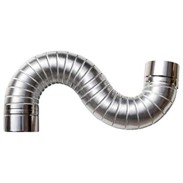 Imagem de Almencla Tubo de fogão a Cotovelo Chaminé Aquecedor de água a gás Tubo de exaustão Peças de ventilação para Tubo de extensão de combustão para, Fora 90x80cm