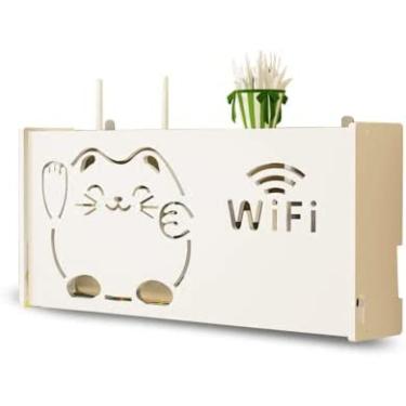 Imagem de Plug Row Hub Board Finishing Desktop Storage Box Pequena Mini Wall Shelves Material Perfeito Para DVD Player TV Box Remotes,B52x9,5x25cm,Pleasant63