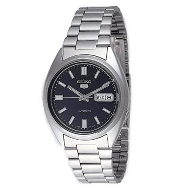 Imagem de SEIKO Relógio masculino de aço inoxidável com mostrador azul automático SNXS77K1