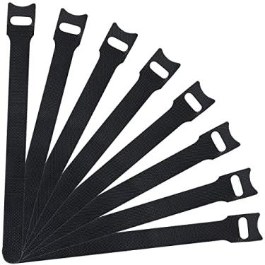 Imagem de Attmu Abraçadeiras de cabo de fixação reutilizáveis, correias de gerenciamento de cabos ajustáveis de 15 cm com gancho e laço, organizador de cabos de pano de microfibra para fio eletrônico