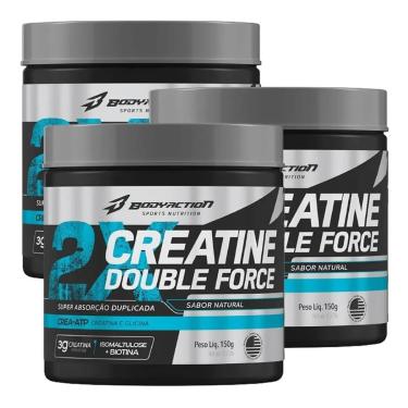 Imagem de KIT 3 CREATINE MONOHIDRATADA DOBLE FORCE 150G - BODY ACTION (SEM SABOR)-Unissex