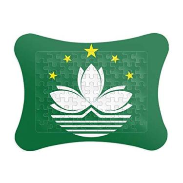 Imagem de Moldura de quebra-cabeça com bandeira regional de Macau da China, enfeite de quebra-cabeça