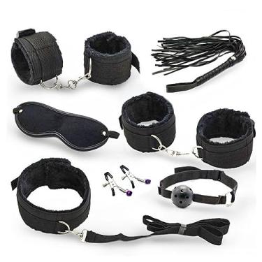Imagem de Kit Algema Sexual Brinquedos Sexuais 7 Peças Sexuais Brinquedos Sexuais Adultos Para Casal (Preto)