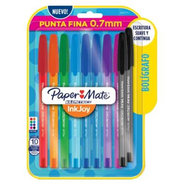 Imagem de PAPER MATE, Caneta Esferográfica, Paper Mate, Kilométrica, 100, Colorz, Fina, 0,7 mm, 8 Cores e 2 Pretas, Multicor, 2107771