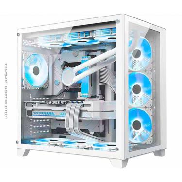 Imagem de Gabinete Gamer K-Mex CG-W2R4 Space ATX W, Vidro Temperado, Sem Fonte, Sem Fan, Branco - CG-W2R4