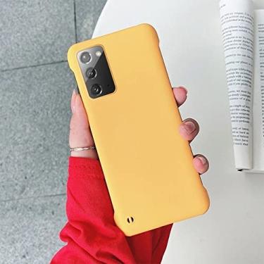 Imagem de Capa de telefone fina sem moldura para Samsung Galaxy S23 S22 S21 S20 FE S10 S9 Plus Note 20 Ultra 10 Plus 9 Capa de plástico rígido fosco, amarela, para Samsung S20