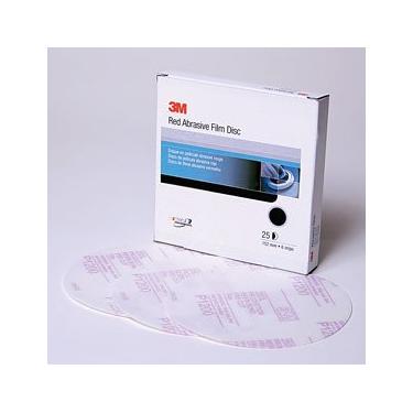 Imagem de 3M Hookit Red Abrasive Sanding Discs, 01187, No Hole, 15.2 cm, 800+ Grade, Pacote com 50 Discos, para Lixamento Automático, Lixamento Primer, Lixamento E-Coat