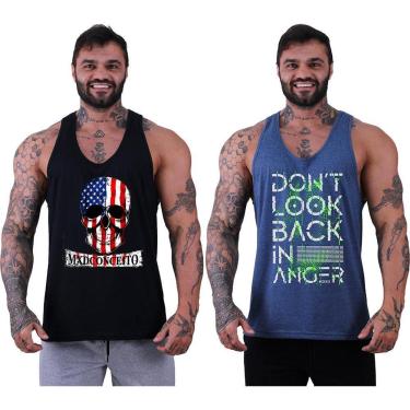 Imagem de Kit 2 Regatas Cavadas Masculina MXD Conceito Academia Fitness Musculação-Masculino