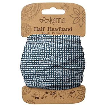 Imagem de Karma Faixa de cabeça feminina azul-marinho - média - faixa de tecido e lenço de cabelo elástico - azul marinho/branco, Pontos Marinhos, 1 Count (Pack of 1)