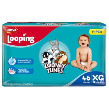 Imagem de Fralda Looping Baby Looney Tunes Tamanho Xg Pacote Hiper 46 Unidades D