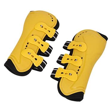 Imagem de Caneleiras Dianteiras de Cavalo, Caneleiras Ajustáveis ​​respiráveis ​​com Caneleiras Abertas, Botas de Salto de Cavalo para Treinamento (M)