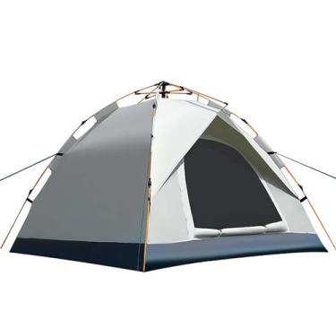 Imagem de JOYFOX Barraca de Camping para 3-4 Pessoas Automática com 2 Portas, Tenda de Acampamento Pop-up Instantânea Barraca de cúpula, Barraca de Família à Prova D'água, Caminhadas, Mochila (Bege)