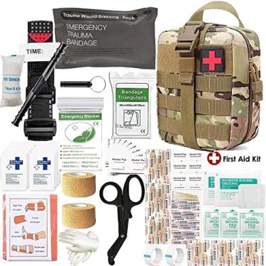 Imagem de Kit de primeiros socorros sobrevivência EDC suprimentos médicos molle IFAK bolsa acampamento caça caminhada trauma de emergência kits EMT (cor: A)
