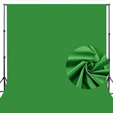 Imagem de Avezano Pano de fundo de tela verde para fotografia, fundo virtual Chromakey para cenários fotográficos de tela verde de alta densidade (verde, 1,8 x 2,9 m)