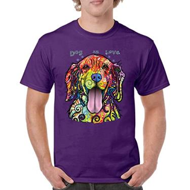 Imagem de Camiseta masculina Dean Russo Labrador Retriever Love Pet Dog is Love, Roxa, G