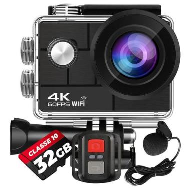 Imagem de Kit Câmera De Ação H9rs + Cartão 32Gb 4K Microfone Externo Estabilizad