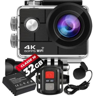 Imagem de Kit Câmera De Ação H9rs 4K + Cartão 32Gb + Bateria Extra Microfone Ext