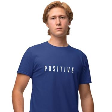 Imagem de Camisa Camiseta Genuine Grit Masculina Estampada Algodão 30.1 Positive Life - G - Azul Marinho