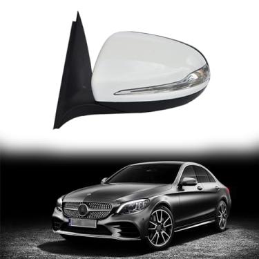Imagem de Espelho retrovisor de carro adequado para Mercedes Benz 2014-2018 W205 C180 C300 C200 C260 C Class Espelho lateral do motorista para Mercedes Benz Acessórios dobrável, aquecimento, luz de chão