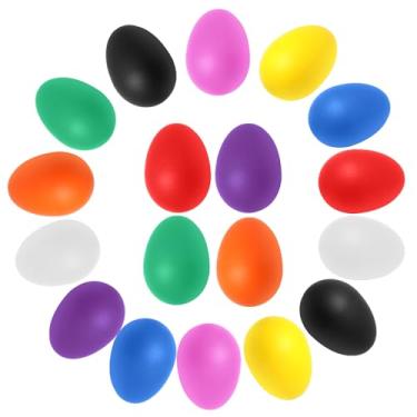 Imagem de Litoexpe Conjunto de coqueteleira de ovos de plástico com 18 peças (9 cores), agitadores musicais de percussão manual, instrumentos musicais de percussão de ovo maracas para brinquedos, música,