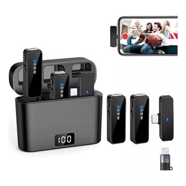Imagem de Microfone de lapela de lapela sem fio para iPhone e Android