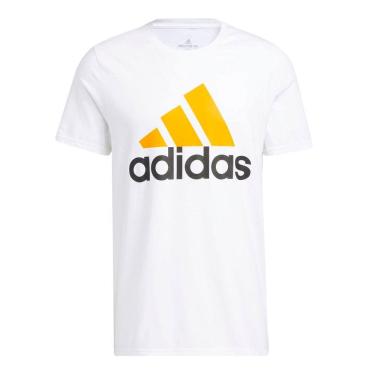 Imagem de Camiseta Adidas Basic Badge of Sport Masculino - Branco e Amarelo