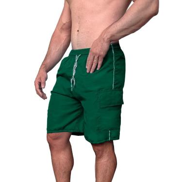 Imagem de Bermuda Masculina Tactel Piscina Academia Praia Caminhada 3 Bolsos - EXG - Verde Água-Masculino