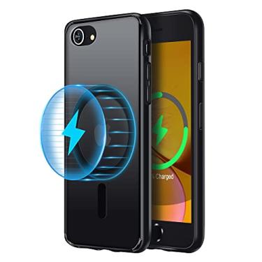 Imagem de Yriklso Capa magnética para iPhone SE 2022/iPhone SE 2020/iPhone 8, ímãs embutidos compatíveis com MagSafe, capa traseira rígida translúcida de policarbonato para iPhone 8/SE 2/SE 3 (4,7 polegadas),