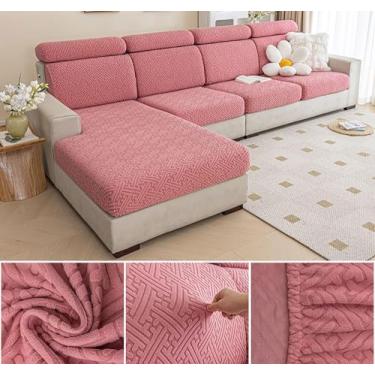 Imagem de Sofá De Estiramento Slipcover Sofá Capa Protetor De Móveis Sofá Macio Com Fundo Elástico Para Crianças, Poliéster Spandex Jacquard Tecido (D,Vermelho)