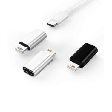 Imagem de zoyuzan - Pacote com 3 adaptadores USB C para Lightning, adaptador USB-C fêmea para Lightning macho, cabo de carregamento USBC, adaptador de carregador para Apple iPhone 12 11 Mini PRO MAX