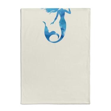 Imagem de Coisas de Nine Cobertor Sou Sereia Branco Amarelado Com Estampa Colorida Único