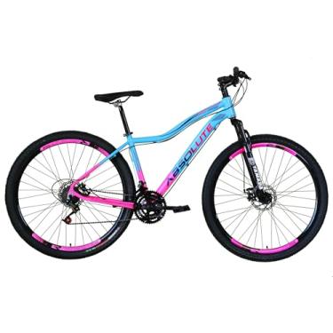 Imagem de Bicicleta Feminina Aro 29 Absolute Hera Alumínio 21v Freio a Disco Garfo Suspensão (Azul/Rosa, 15)