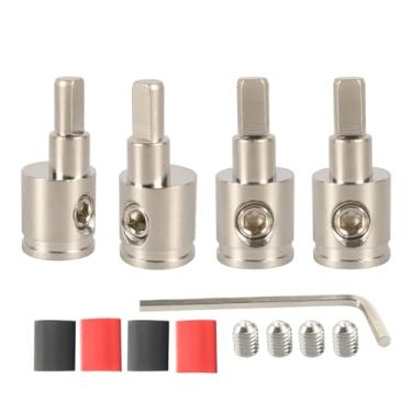 Imagem de Redutor de entrada Amp 0 Gauge para 4 Gauge Adaptador de energia/terra GA banhado a níquel, 4 peças