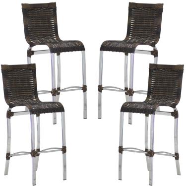 Imagem de 4 Banquetas Alta Haiti em Alumínio para Cozinha Bar Edícula