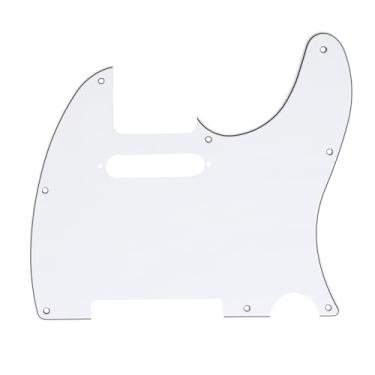 Imagem de Musiclily 8 Furos Escudo Tele Pickguard para Guitarra Fender EUA/Mexicana Made Telecaster Standard Estilo Moderno, 3 Camadas Branco