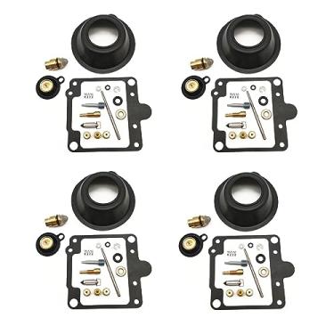 Imagem de Kit de reparo de carburador diafragma a vácuo Junta de válvula de agulha Válvula de corte de ar para Yamaha XS400 Special XS400S XS 400S 400 S (4 peças)