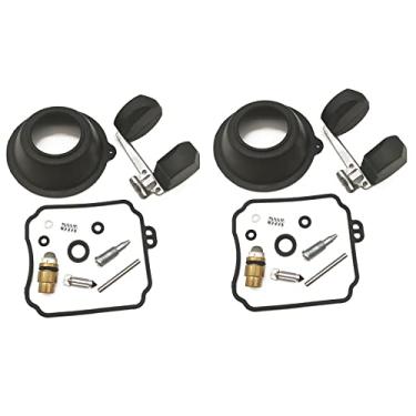 Imagem de Kit de reparo de carburador flutuante e junta de agulha flutuante de diafragma a vácuo para YAMAHA XV250 Virago XVS650 V-STAR XV XVS 250 650 (2 conjuntos)