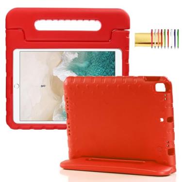 Imagem de Capa infantil para iPad 9ª/8ª/7ª geração (2021/2020/2019), iPad de 10,2 polegadas, à prova de choque, suporte de alça Techcircle leve, espuma vinílica acetinada, proteção robusta contra quedas,