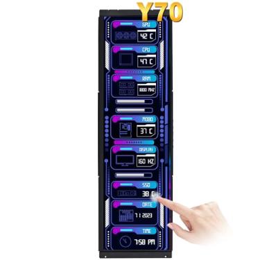 Imagem de Monitor LCD touchscreen de 14,5 polegadas para Hyte Y70 2K 2560x720 IPS Display HDMI USB C para Windows Aida64 Monitoramento da temperatura da GPU da CPU
