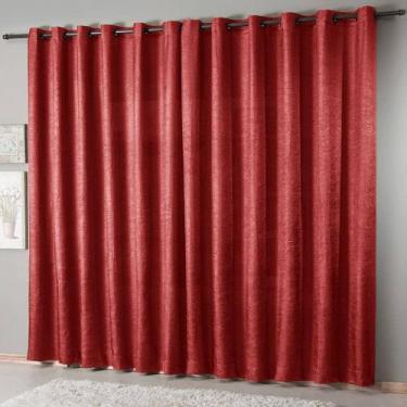 Imagem de Cortina Cetim Amassado 200 x 180 Sultan, Vermelho